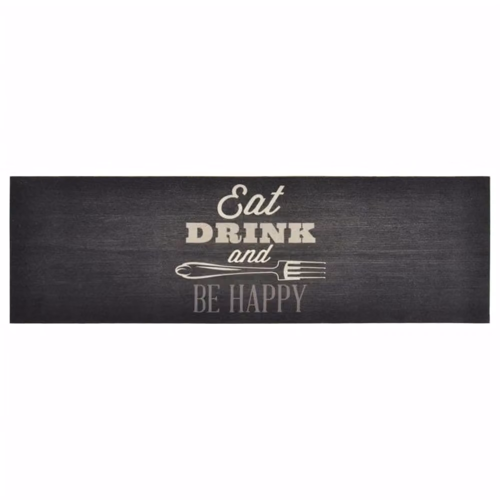 Berkfield Home Washable Non-Slip Velvet Kitchen Rug, Black, W: 60 cm, L: 180 cm – 2