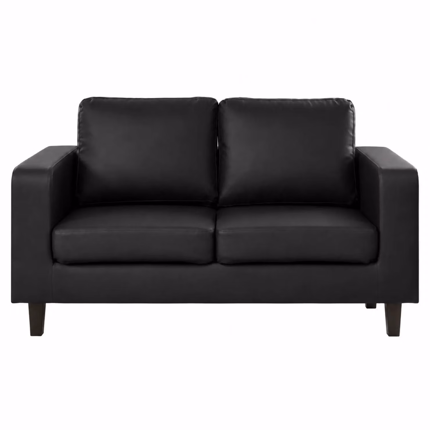 Artemis Home Monmouth 3 Seat Sofa in Black Synthetic Leather with Solid Wood Frame – 3