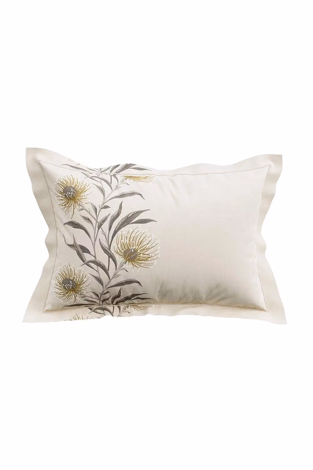 Sanderson Catherinae Floral Cotton Percale Duvet Cover and Pillowcase Set in Beige, Gold and White, W/D/H: 200 x 200 cm – 2