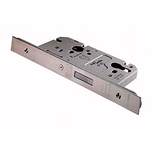 Loops Architectural DIN Euro Profile Mortise Deadlock, 60mm Backset, Satin Stainless Steel