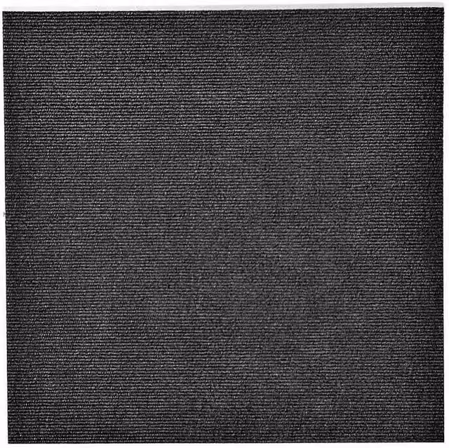 FLAVORA 20 Pack Commercial Carpet Tiles in Black, W/D/H: 50 x 50 x 0.5 cm – 1