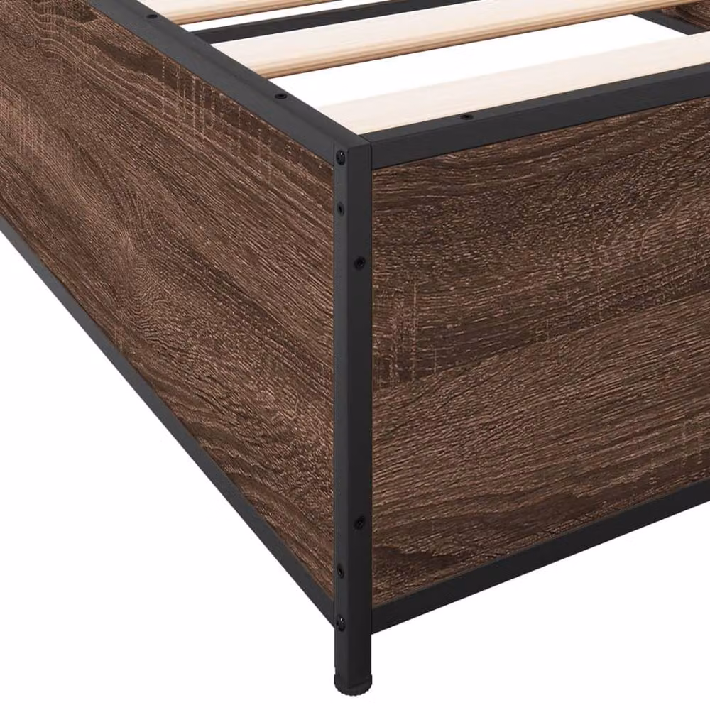Berkfield Home Small Single Bed Frame in Brown Oak – 4