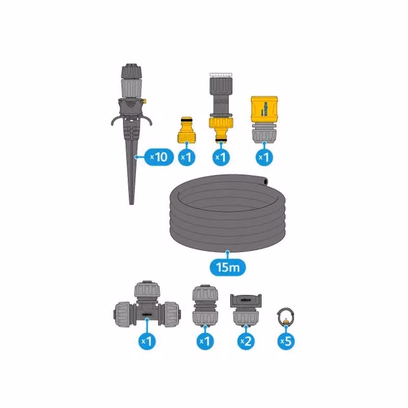 Hozelock 7023 Universal Kit with 13 mm Hose, Emitters and Connectors in Multicolour – 2