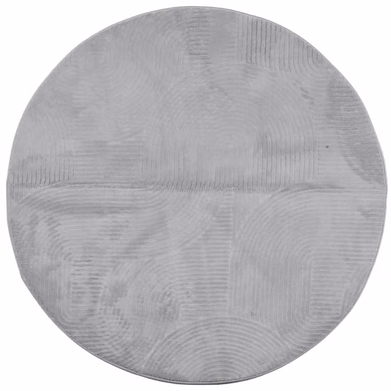 Berkfield Home IZA Round Short Pile Scandinavian Style Grey Rug, Diameter: 80 cm