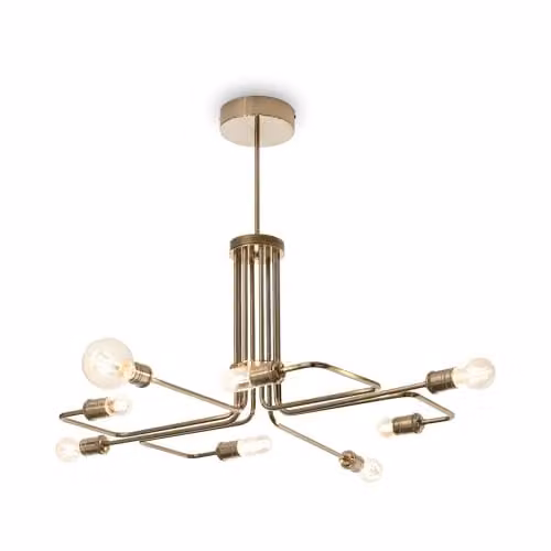 Ideal Lux TRIUMPH SP8-160269 Suspended Pendant Light in Gold/Brass