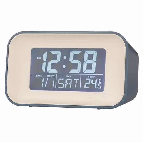 Acctim 15869 Alta blue alarm clock with indoor temperature display