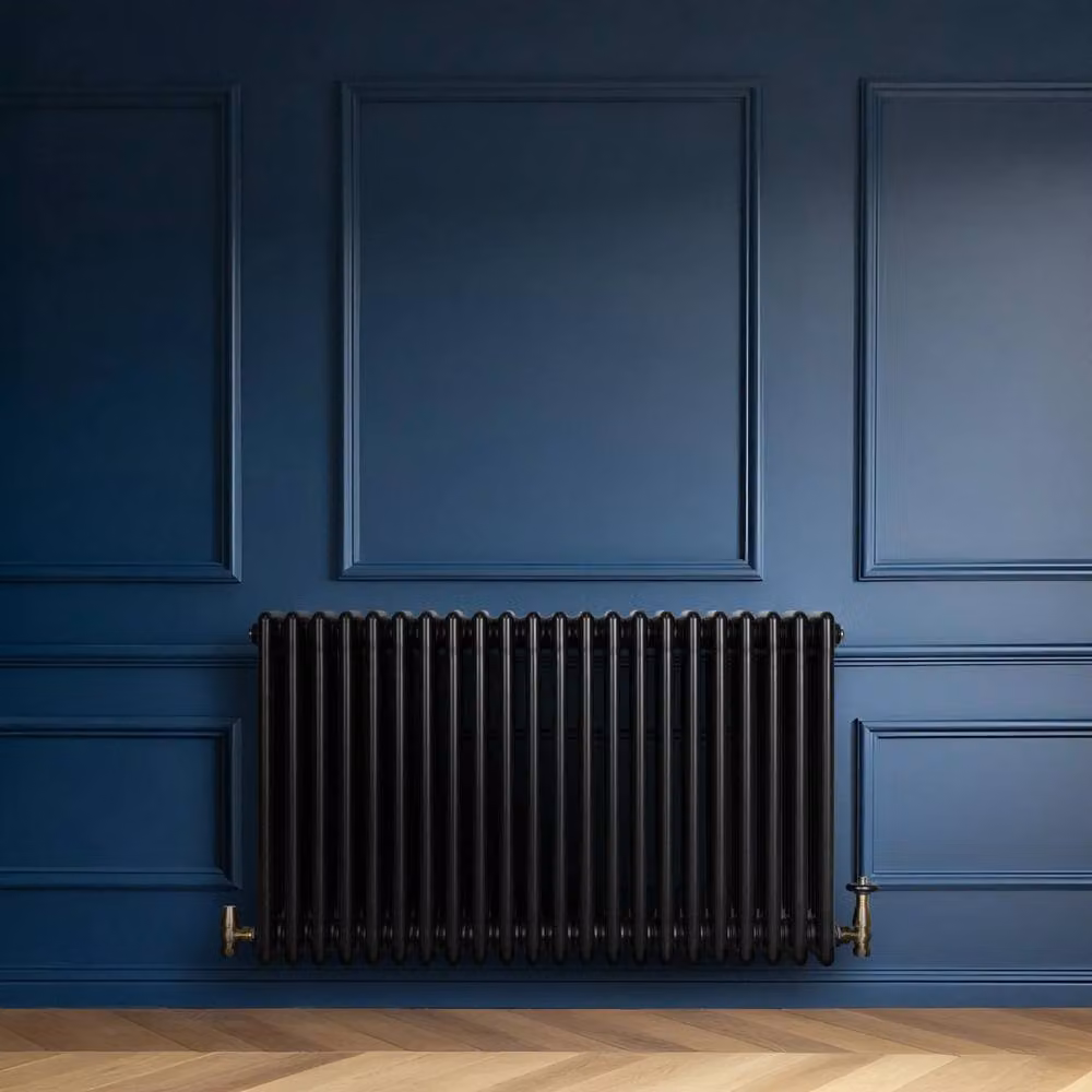 Monstershop Traditional 4 Column Steel Radiator in Black, W: 60.0 cm, H: 101.0 cm – 4