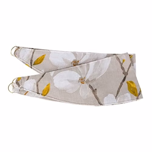 Homescapes Anita Floral Tie Back Pair in Yellow and Beige