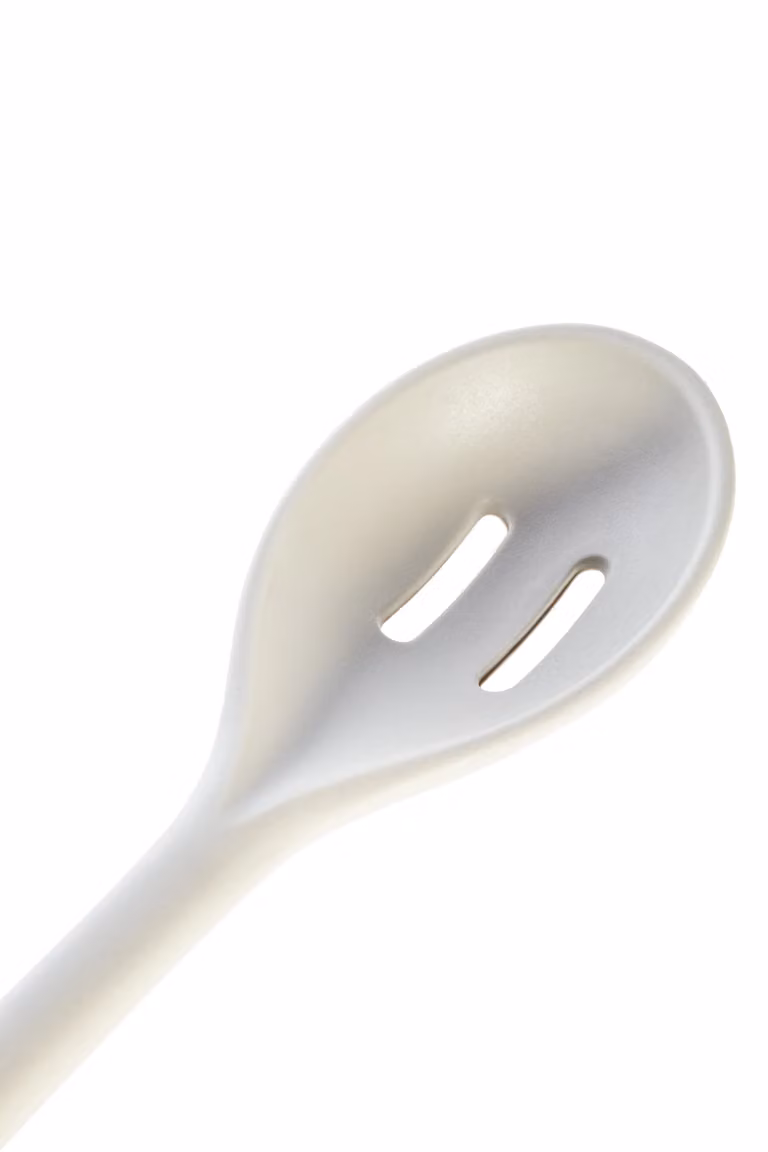 Orsina Sage Green Silicone Slotted Spoon and Non-Slip Perforated Kitchen Utensil