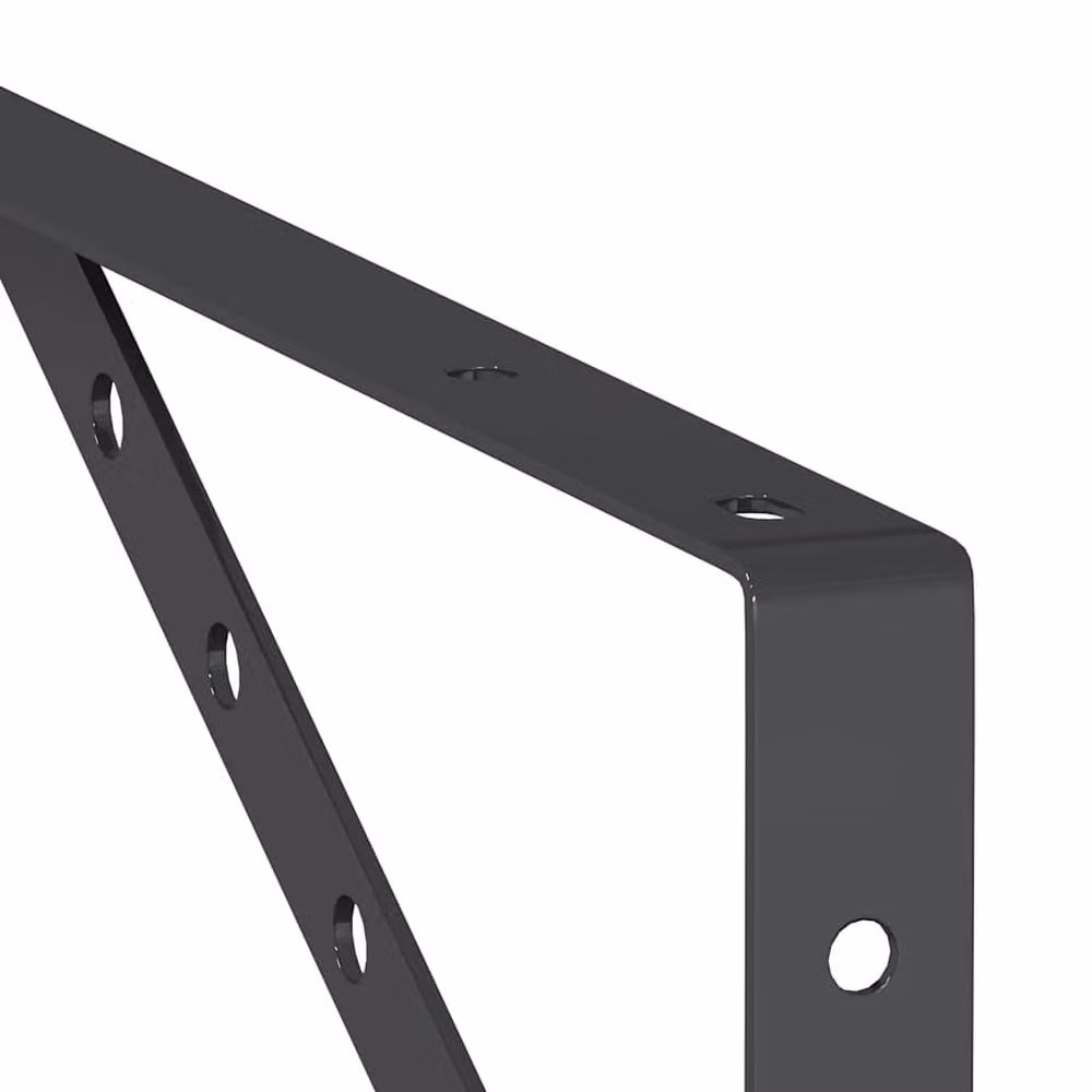 Berkfield Home Black Stainless Steel Shelf Brackets, 4 Pack, W/D/H: 23.5 x 2.5 x 15.5 cm – 5