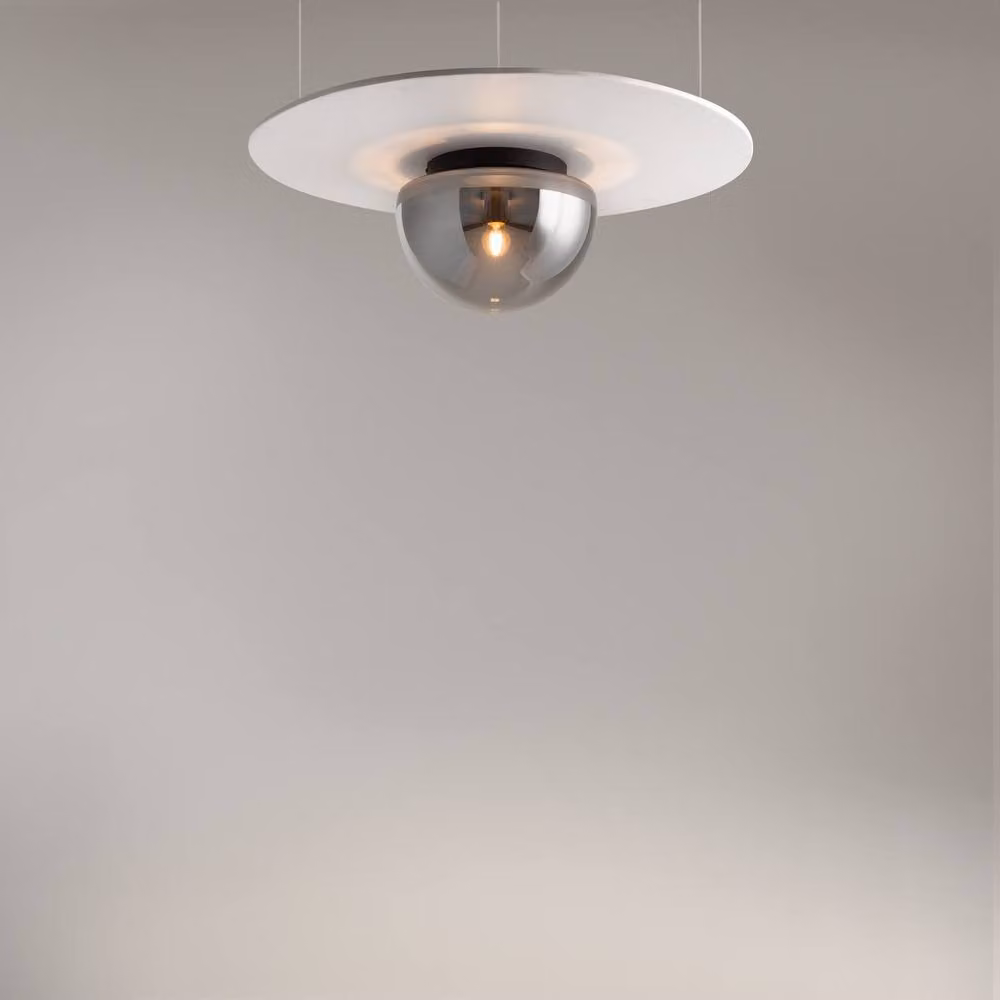 Netlighting Glassy Modern Globe Ceiling Light in Black with Smoky Glass Shade and E27 Socket – 2