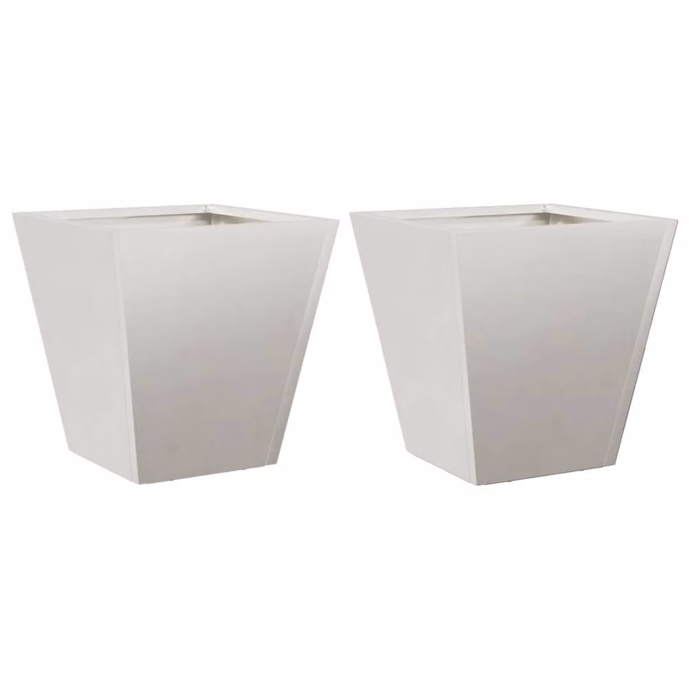 Berkfield Home Garden Stainless Steel Planter Tubs in Silver, 2 Pack, W/D/H: 30 x 30 x 30 cm – 2