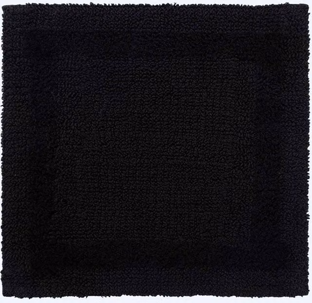 Homescapes Luxury Square Cotton Bath Mat, Black, W/D: 50 x 50 cm – 1