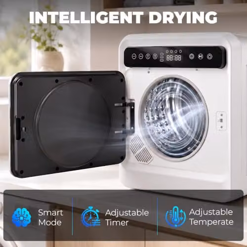 HOMCOM 5kg Vented Front Loader Tumble Dryer, 1000W, White – 3