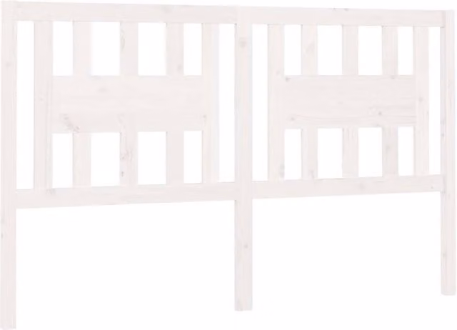 Berkfield Home Rustic White Solid Pine Wood Headboard W: 146 cm, D: 4 cm, H: 100 cm