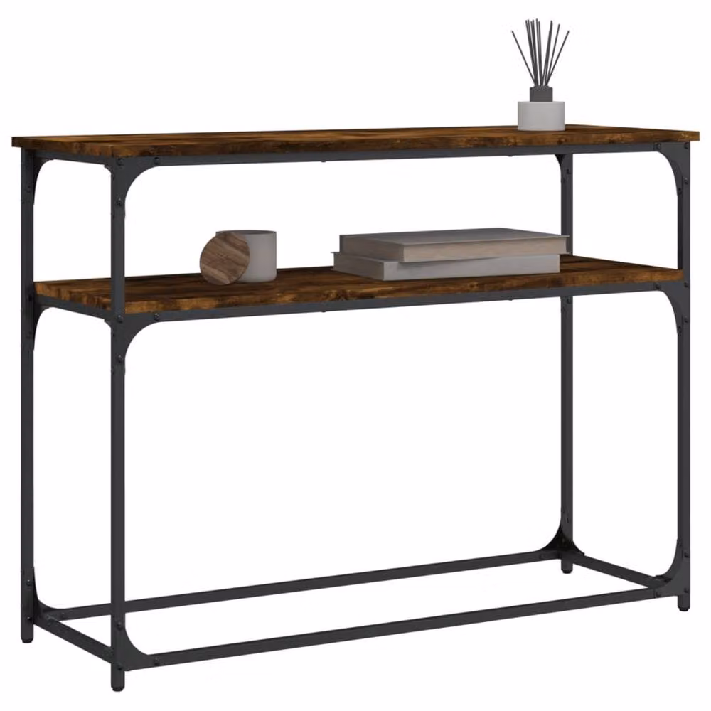 Berkfield Home Smoked Oak Console Table, Brown, W/D/H: 100 x 35.5 x 75 cm – 3
