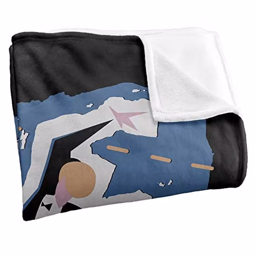 LOGOVISION David Bowie Iconic Guitar Gradient Super Soft Silky Fleece Blanket, Multicolour, W: 91.44 cm x L: 147.32 cm – 3