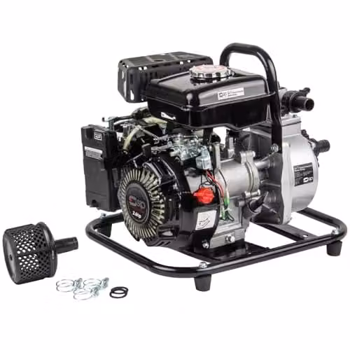 SIP 1" Petrol Water Pump with 2.6hp 4-Stroke Engine, 116L/min Flow Rate, 30m Pumping and 7m Suction Head, Black