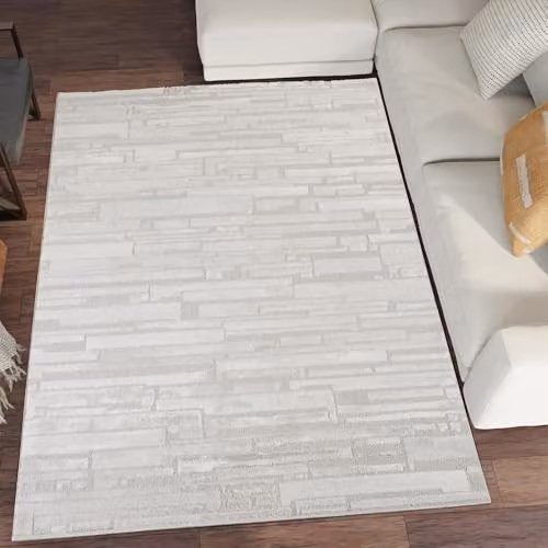 Desire Rugs Modern Silver Rectangular Area Rug, W: 160 cm, L: 230 cm