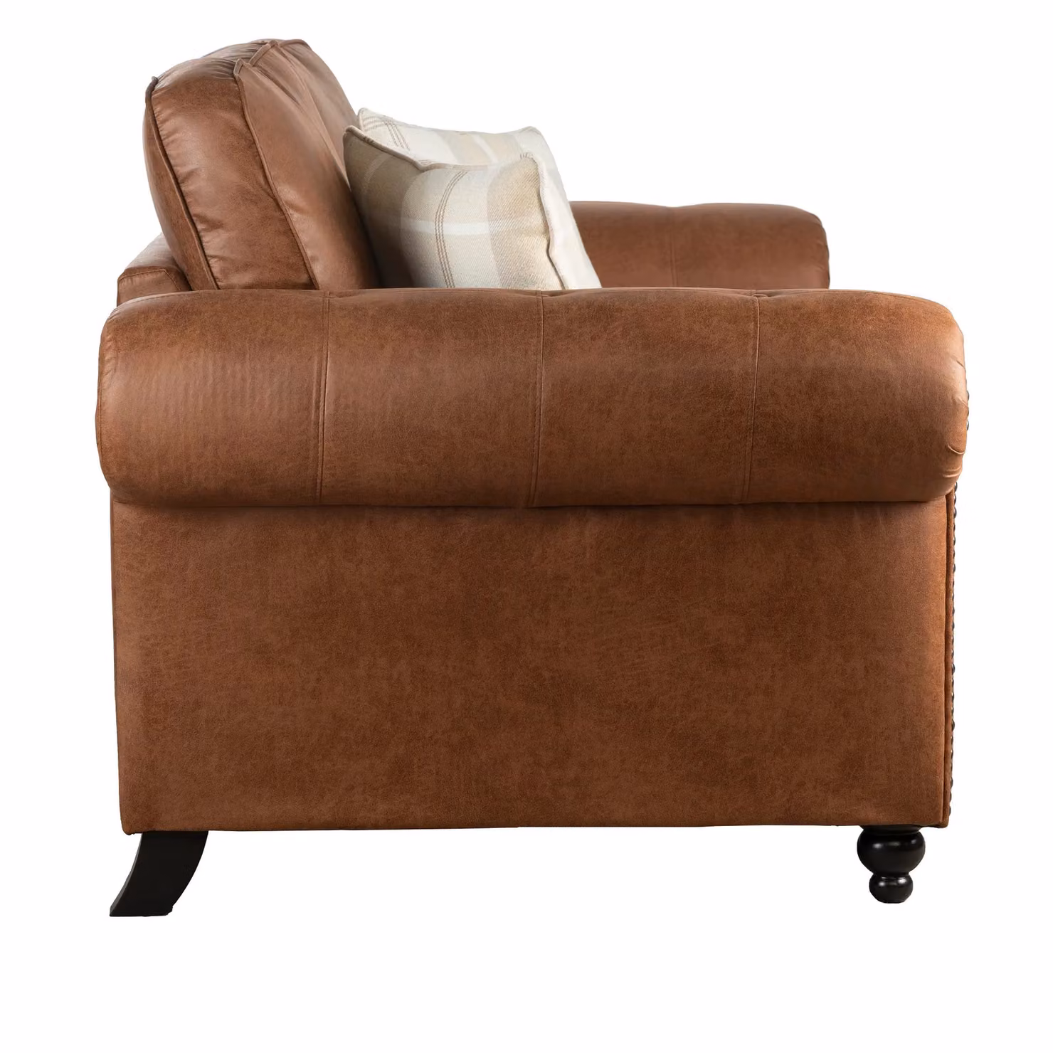 LUXURY LIFE Oakley 3 Seater Fabric Sofa in Beige and Brown – 2