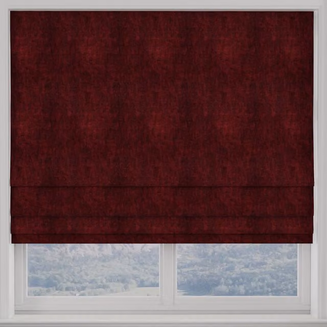 Terrys Luxuria Made to Measure Blackout Roman Blind in Red Plain Polyester