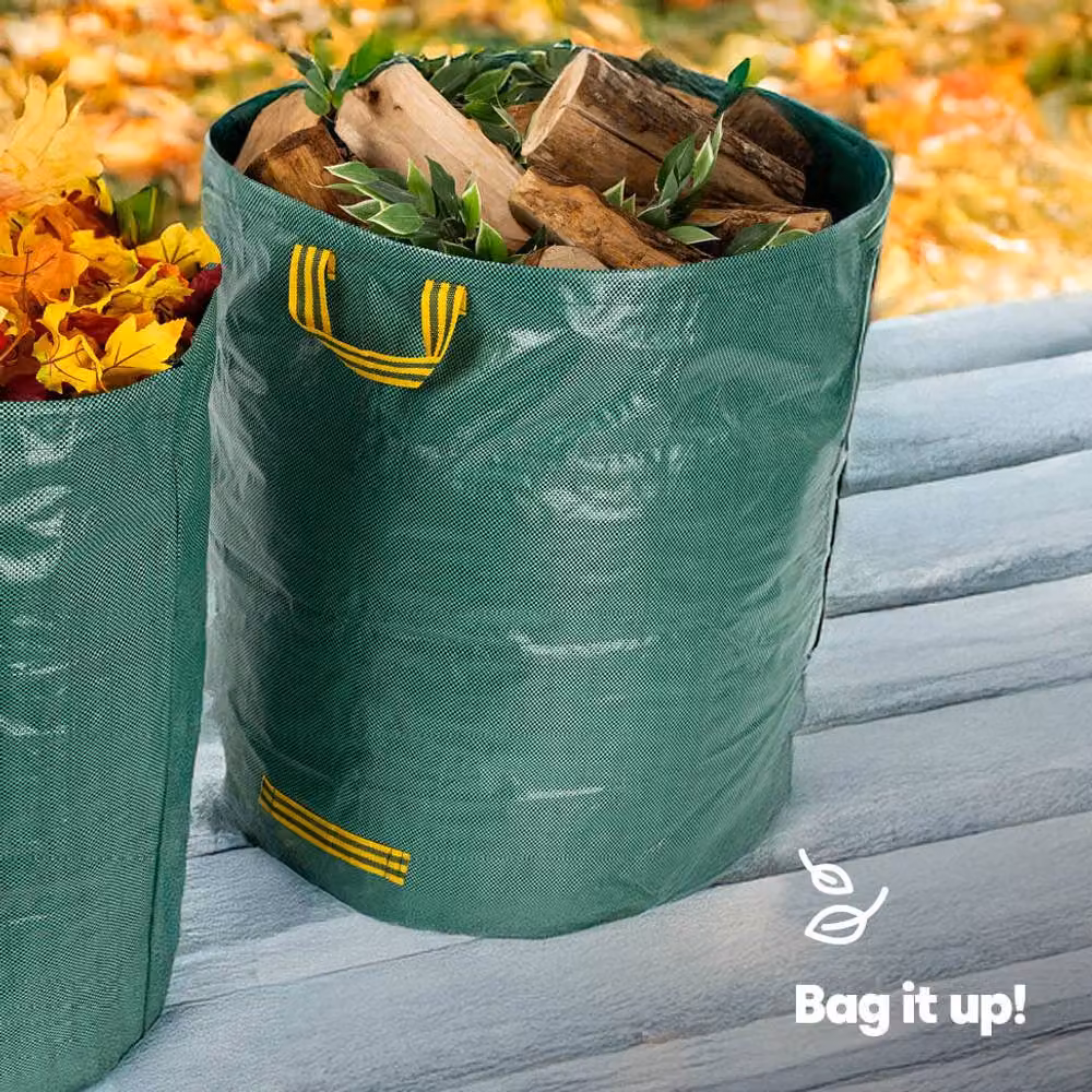 LIVIVO 2 Pack Heavy Duty Reusable Garden Waste Bags in Green, 270L Capacity – 2