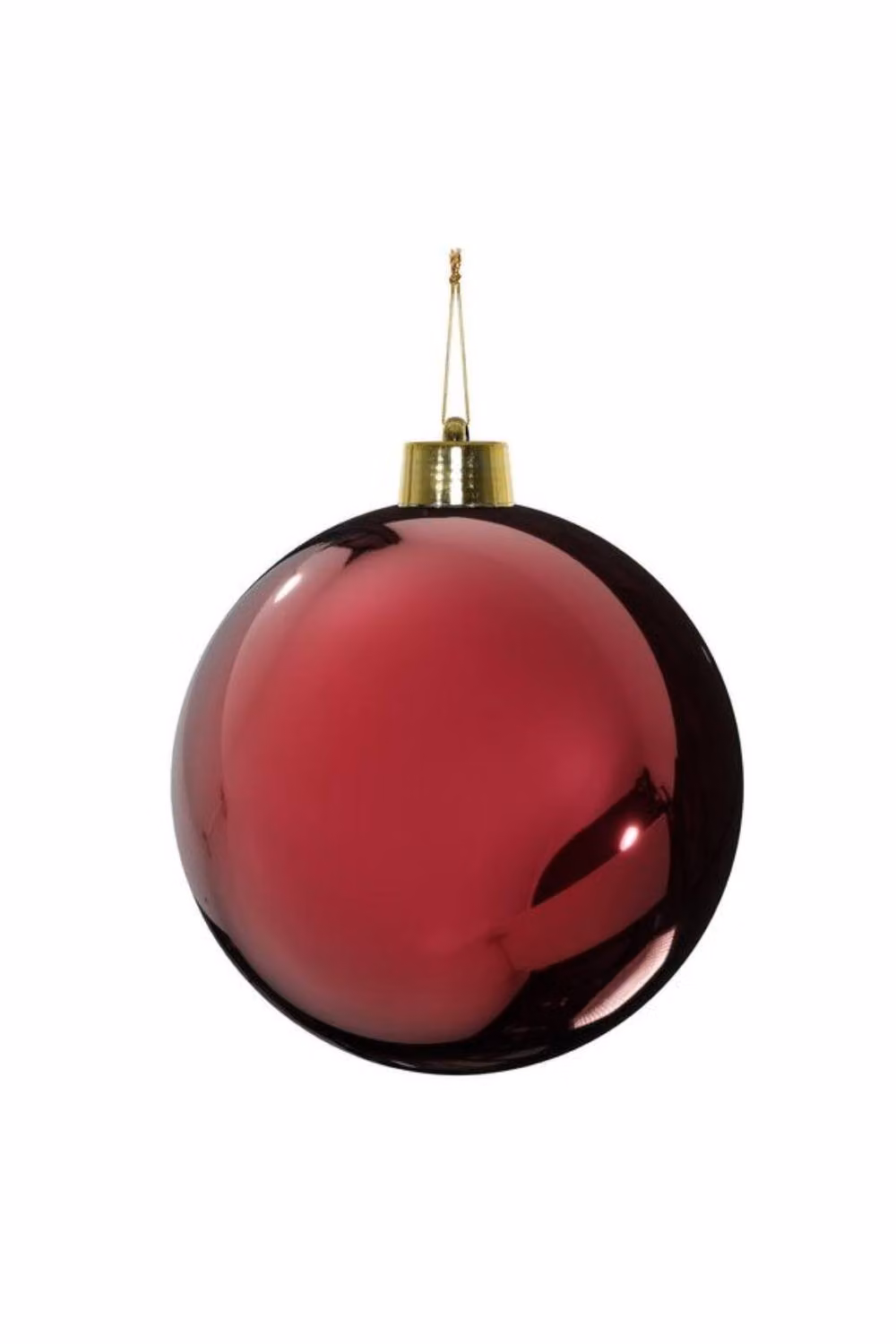 KDMD Burgundy Shiny Shatterproof Round Christmas Bauble, Diameter: 30 cm – 2