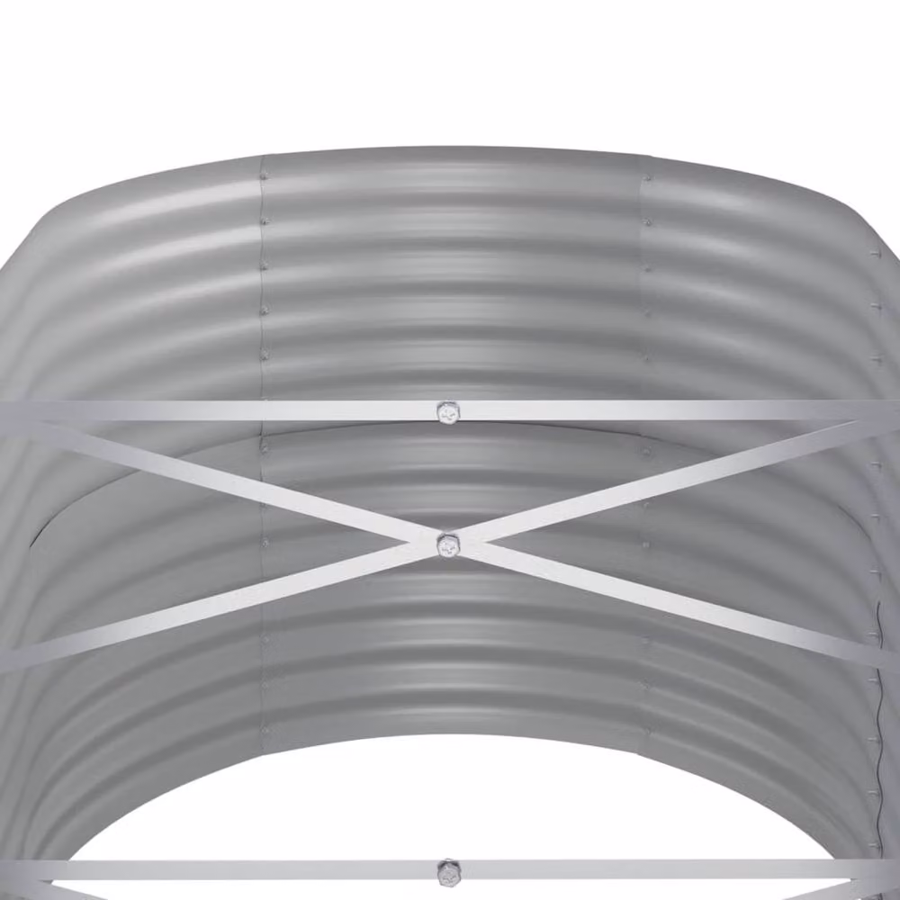Berkfield Home Garden Grey Powder-coated Steel Raised Bed W: 440 cm, D: 80 cm, H: 68 cm – 3