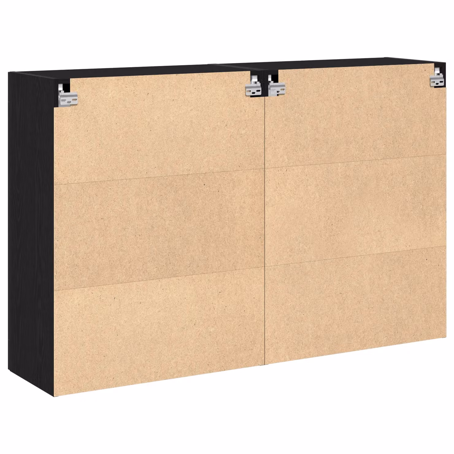 Berkfield Home Set of 2 Wall Mounted Cabinets in Black Oak with Glass Doors, W/D/H: 69.5 x 34 x 90 cm – 5