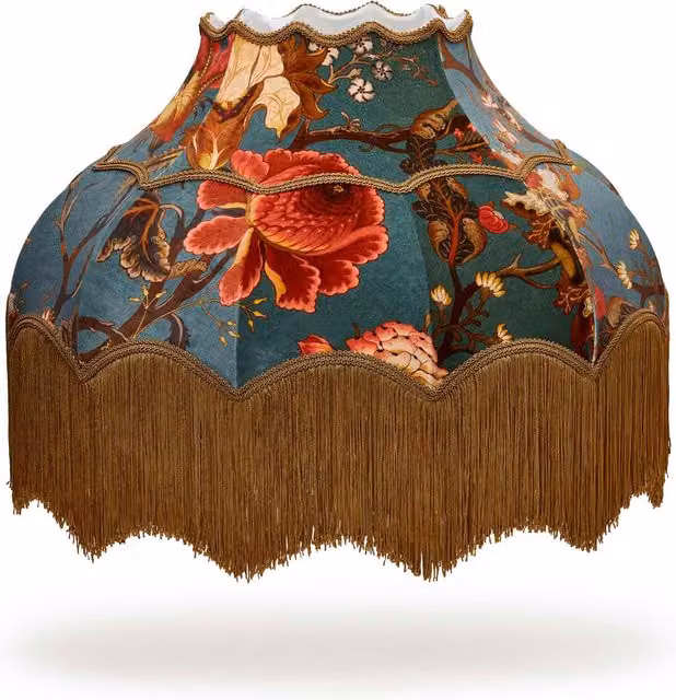 House of Hackney Artemis Isabella Velvet Lampshade in Petrol Blue