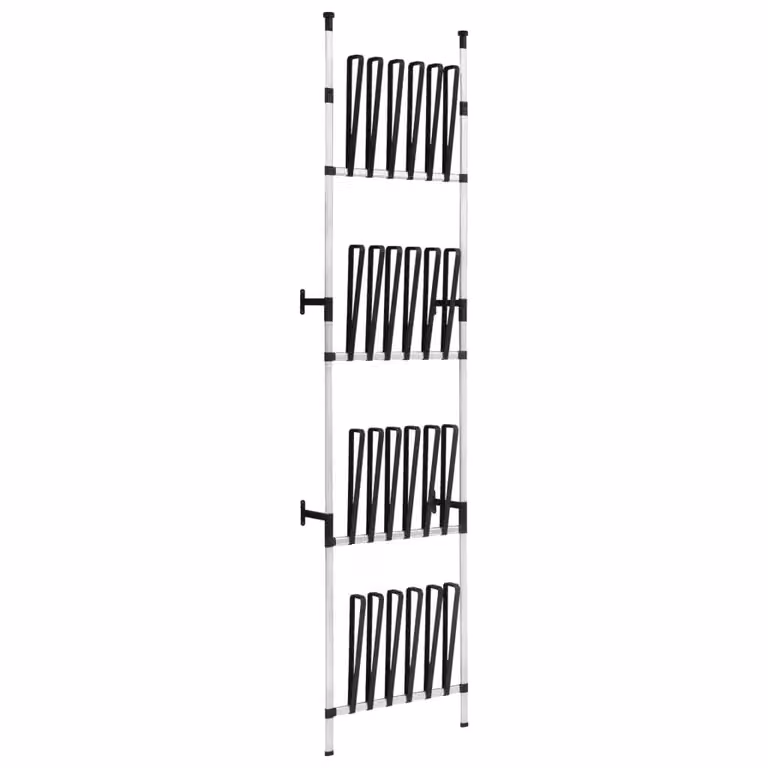 Berkfield Home Telescopic Aluminium Boot Rack with Rods in Silver