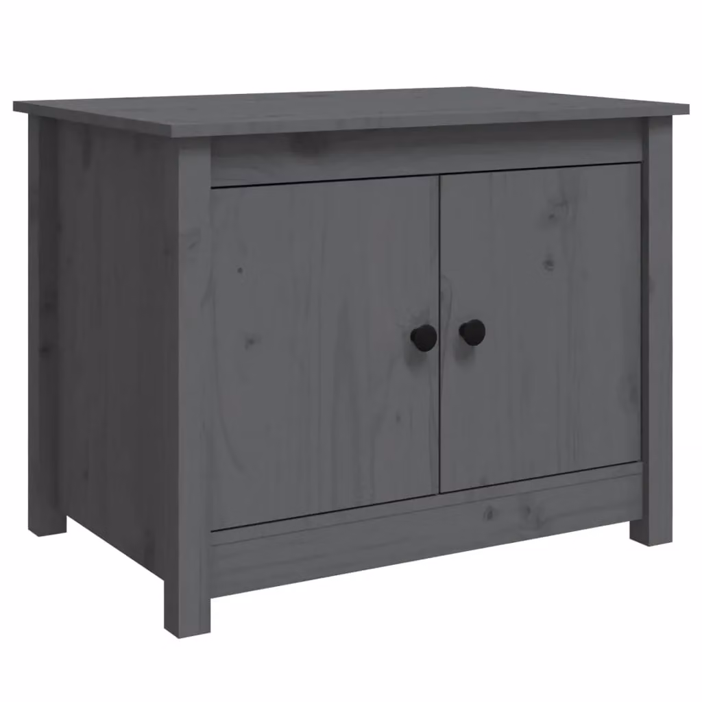 Berkfield Home Grey Rustic Solid Pine Coffee Table W: 71 cm, D: 49 cm, H: 55 cm – 2