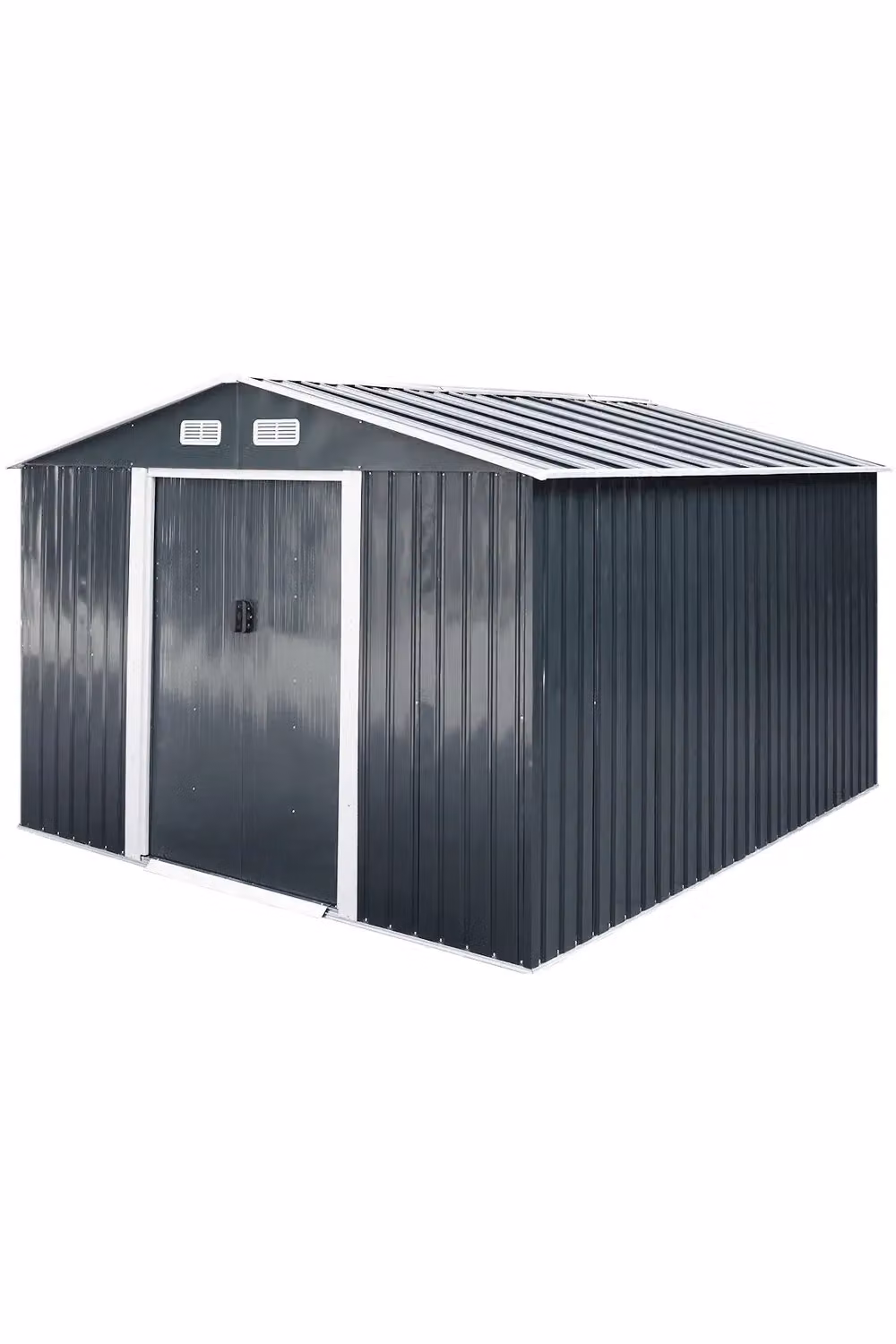 H&O Direct Metal Garden Tool Storage Shed in Black, W/D/H: 259.0 x 178.0 x 257.0 cm – 2
