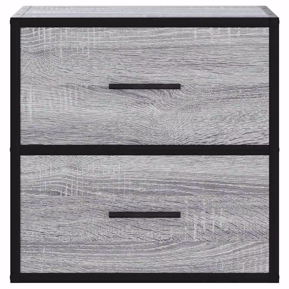Berkfield Home Set of 2 Wall-mounted Bedside Cabinets, Grey Sonoma, W: 40 cm, D: 31 cm, H: 39.5 cm – 4