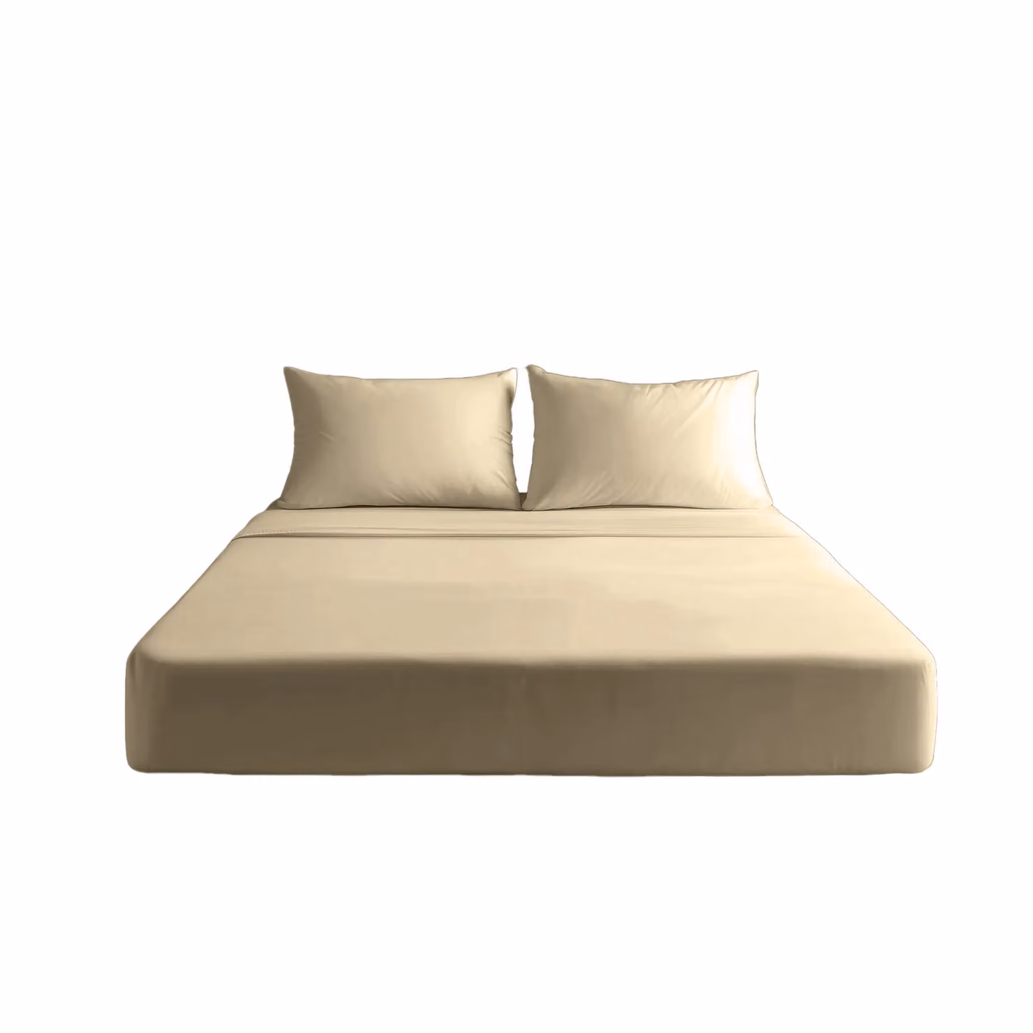 Snug City 200 Thread Count Cotton Fitted Sheet, Beige, W/D/H: 180 x 200 x 30 cm – 2