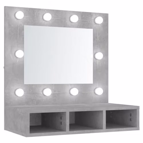vidaXL Mirror Cabinet with LED Lighting in Grey, W/D/H: 60 x 31.5 x 62 cm – 1