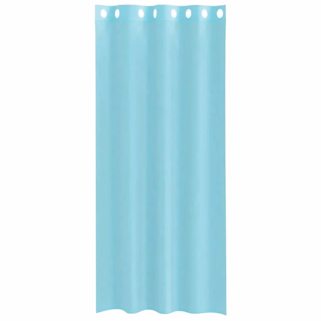 Berkfield Home Turquoise Voile Fabric Curtain Panels with Eyelets, 2 Pack – 2