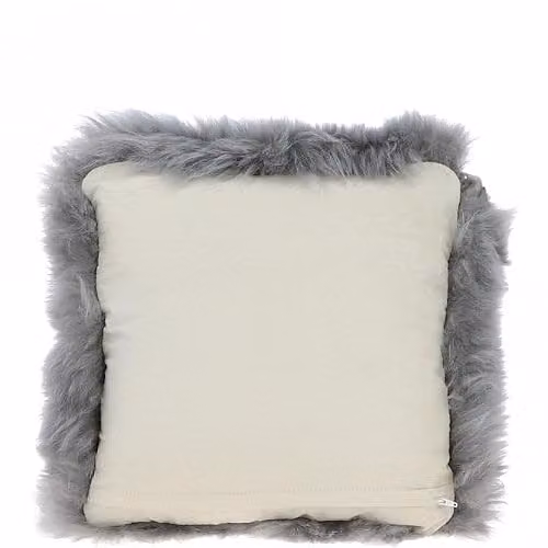 Fenland England Grey Real Lambskin Fluffy Square Cushion, W/D/H: 40 x 40 x 4 cm – 3