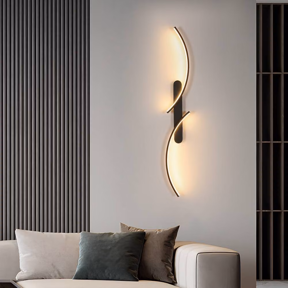 Pheashine Black Modern LED Wall Sconce, 30W, 3-Colour Changing 3000-6500K, W: 100 cm – 2