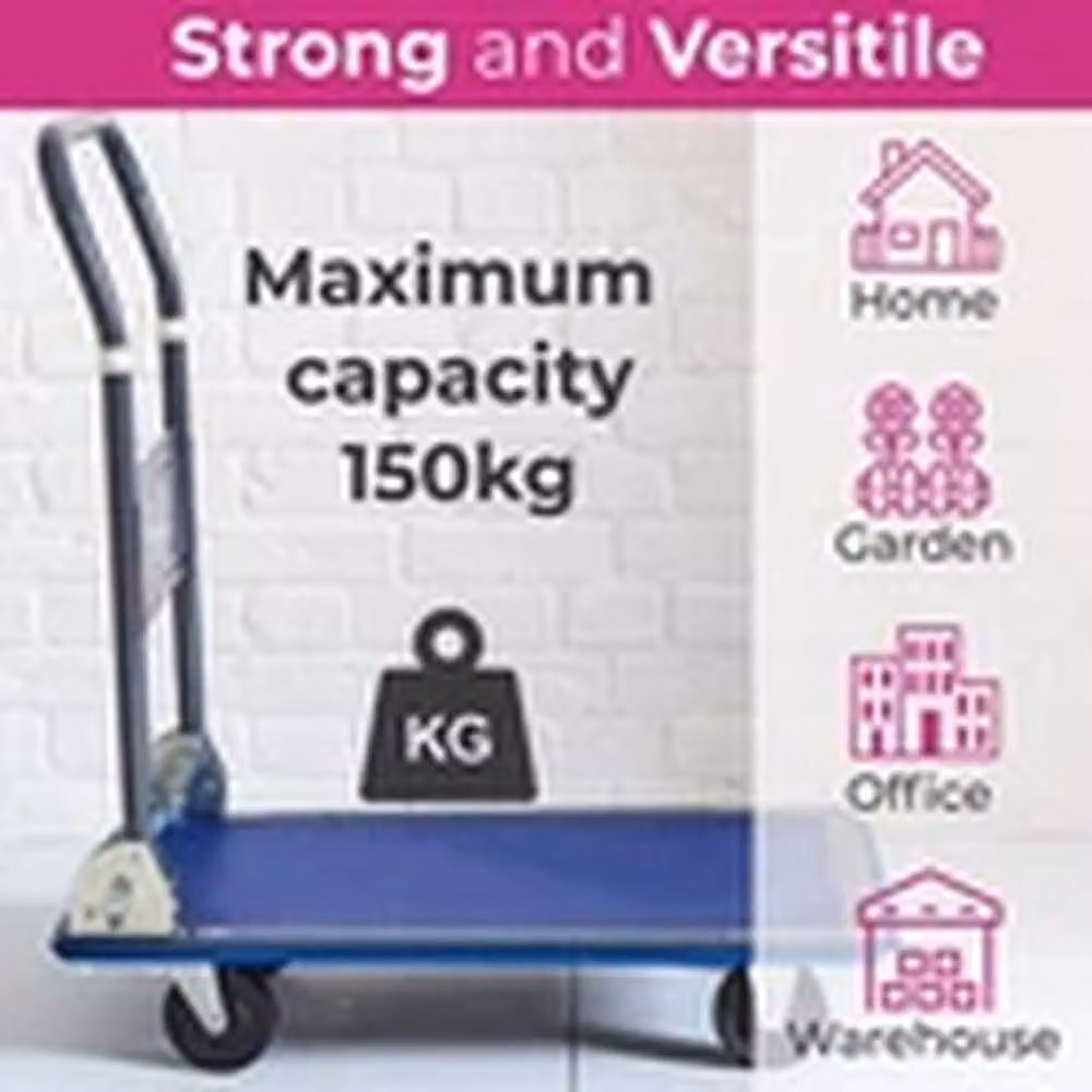 Havendro Heavy Duty Folding Platform Trolley Truck in Blue – 2