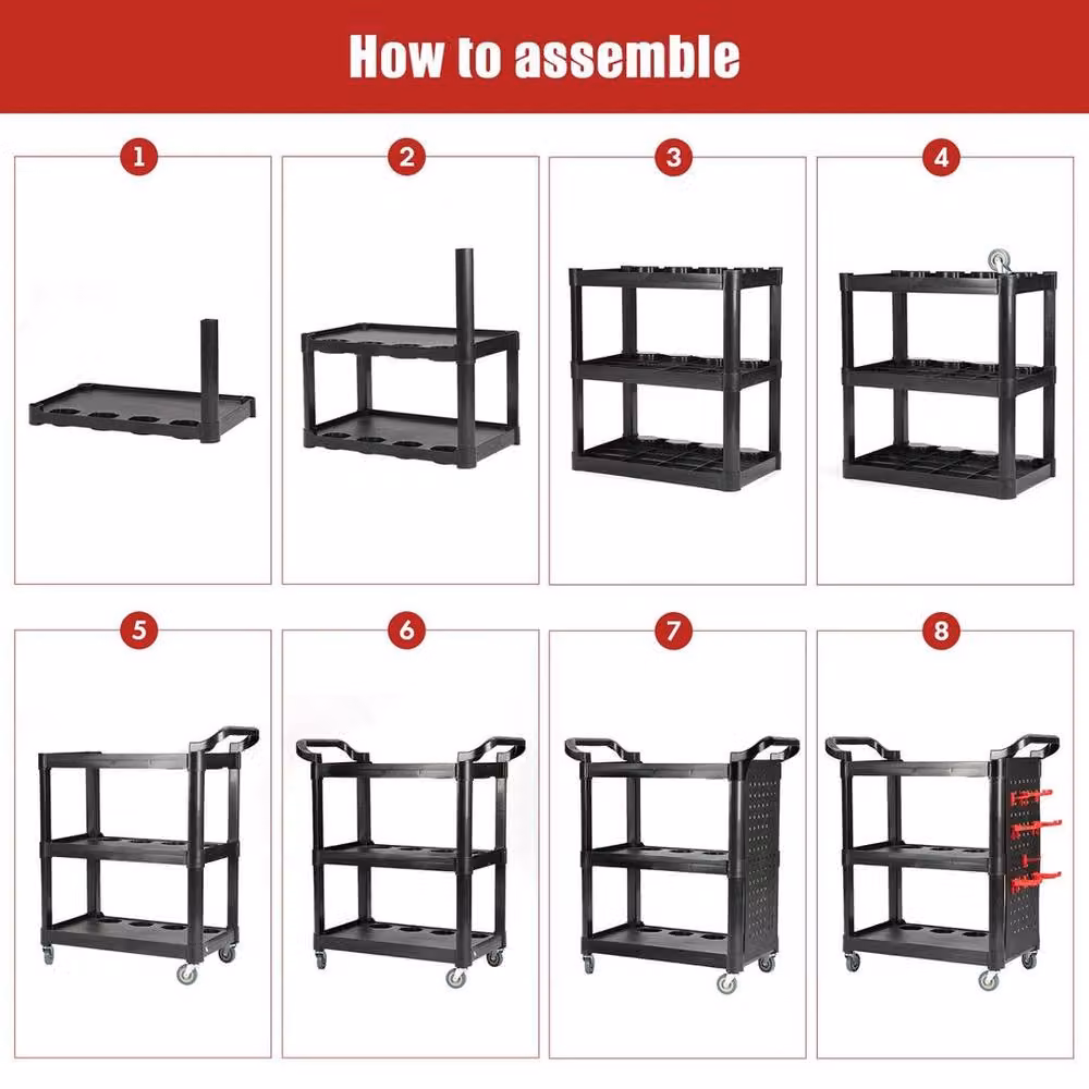 Flavora Heavy Duty Garage Workshop Tool Storage in Black – 5