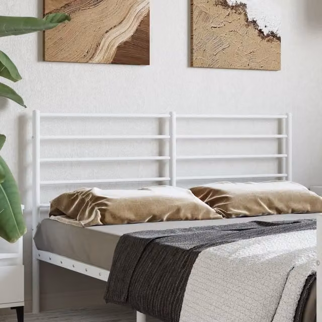 Berkfield Home Classic Metal Headboard in White, 150 cm – 1