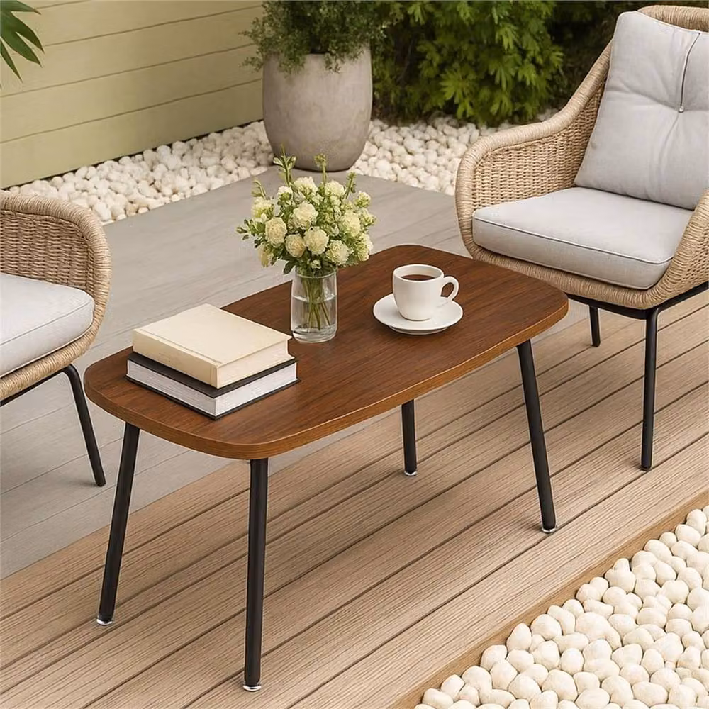 VOGREX Rustic Brown Foldable Wooden Coffee Table, W/D: 60.96 x 60.96 cm – 5
