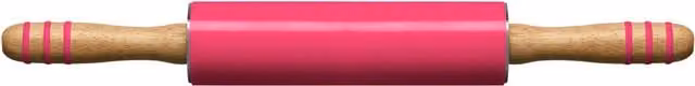 Premier Housewares Non Stick Zing Silicone and Wood Rolling Pin, Red and Pink