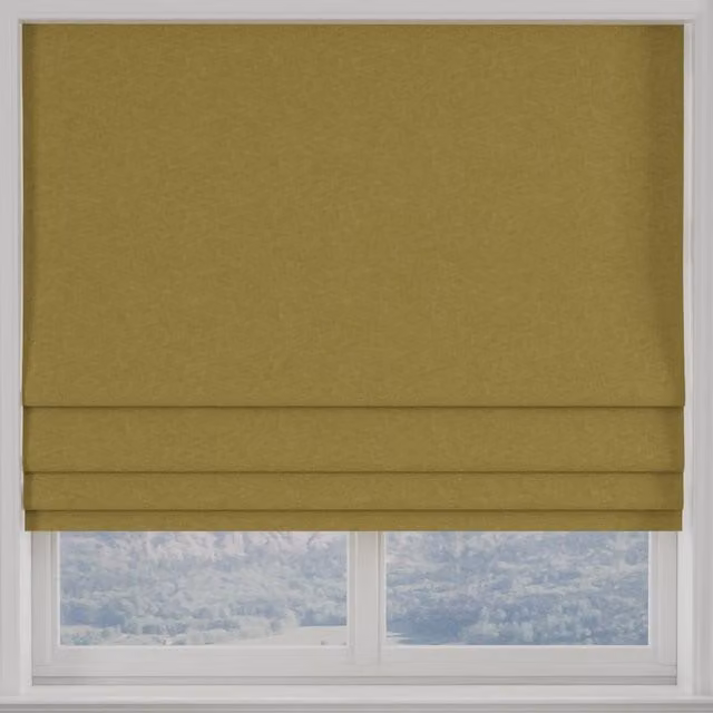 Terrys Kansai Plain Blackout Made to Measure Roman Blind in Yellow