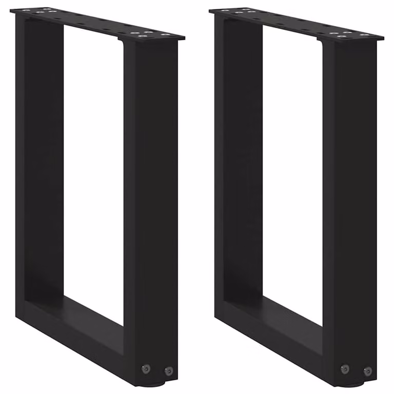 Berkfield Home U-Shaped Steel Coffee Table Legs, 2 Pieces, Black, W: 28 cm, H: 42-43 cm