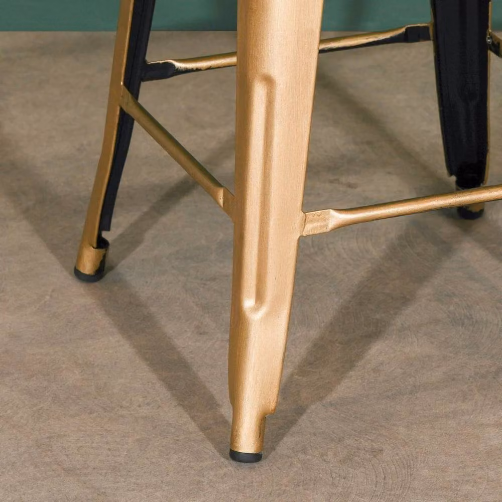 Flavora Gold Metal Industrial Bar Stool – 2