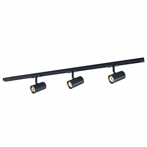 Italux Lighting Marvi Modern 3-Bulb Ceiling Spotlight Strip in Black, GU10