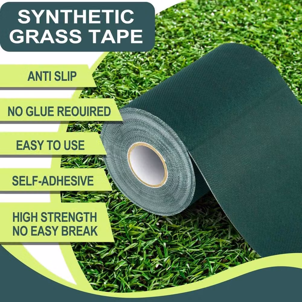 FLAVORA Green Self-Adhesive Waterproof Artificial Grass, W: 100 cm, D: 15 cm – 4