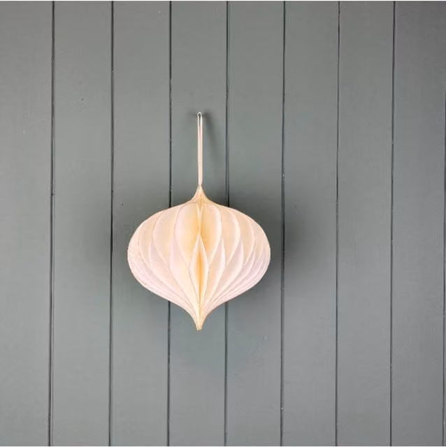 KDMD Antique White Teardrop Paper Hanging Decoration